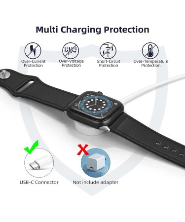 USB C Watch Charger Cable Compatible with Apple Watch Series SE2/8/7/6/5/4/3/2/1/SE  Magnetic Watch Car Charger Compatible with iWatch  Portable Travel Type C Charging Cord (4.9ft/1.5M) Regular Charging - Buy Online on GoSupps.com