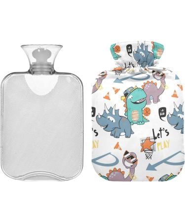 Naanle Dinosaur Cartoon Heat Bottle - 2L Transparent Hot Water Bottle for Pain Relief & Therapy - Ideal for Bed & Cold/Hot Use - Buy Online on GoSupps.com