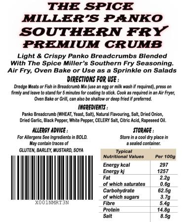 The Spice Miller's Panko 300g Premium Seasoned Japanese Crumb Air Fry or Oven Bake (Southern Fry) - Buy Online on GoSupps.com