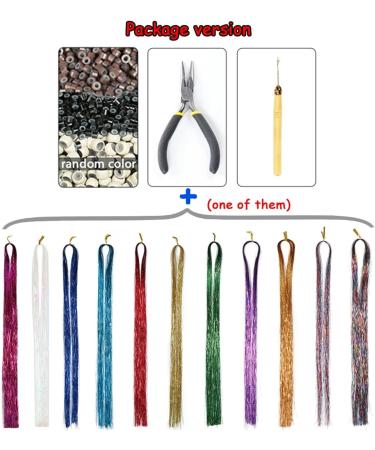 LNNXSZ Feather Hair Extension Kit Sparkle Synthetic Hair Extension Glitter Colorful Silk Party Hair Extensions (Color : #2 Size : 22inches) 22inches #2 - Buy Online on GoSupps.com
