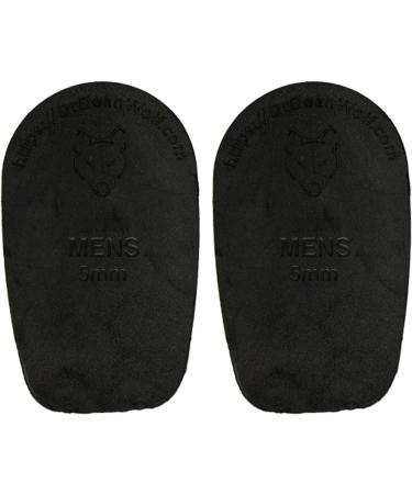 Dr. Wolf 5mm Heel Lifts for Men - 2 Pack of Rubber Inserts for Leg Length Discrepancy & Pain Relief - Black - Buy Online on GoSupps.com