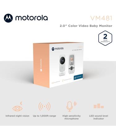 Motorola Nursery VM481 Video Baby Monitor with Portable Parent Unit - Infrared Night Vision, Digital Zoom, High Sensitivity Microphone - Silver (VM 481) - Buy Online on GoSupps.com