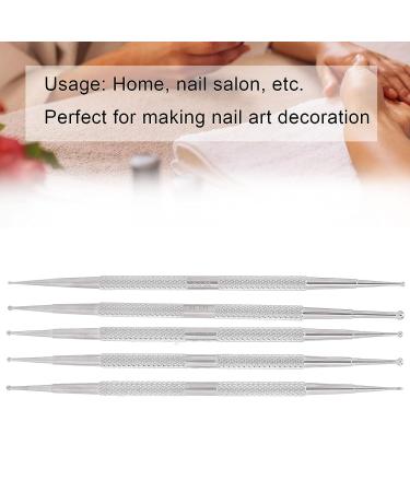 5pcs Stainless Steel 2 Way Dotting Nail Art Pen Set - Double Head Nail Painting Tools for DIY Decoration - Buy Online on GoSupps.com