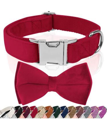 Asvin dog collar velvety with removable dog flying soft and comfortable dog collar multi -color velvety dog collar for weddings birthdays parties etc. XL Big Red - Buy Online on GoSupps.com