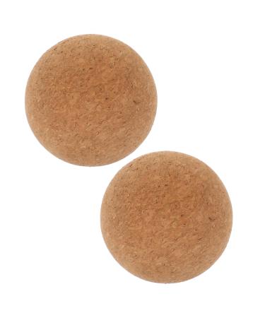 Beaupretty 2st yoga ball made of cork back massage ball peanut back roller yoga balls wood massage balls massage balls high density yoga aid cork ball role fitness yoga ball