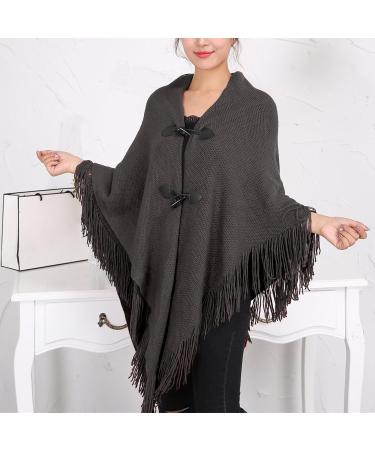 Winter Scarf for Women - Dark Gray Printed Triangle Wrap for Autumn - Casual and Warm Scarf - Buy Online on GoSupps.com
