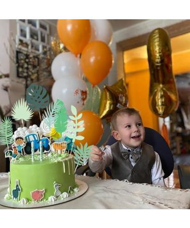 7Pcs Tropical Palm Leaves Cake Topper Greenery Cake Decorations Palm Leaves Personalised Birthday Cake Decoration Green Leaf Forest Cupcake for Hawaiian Themed Birthday Party Supplies - Buy Online on GoSupps.com