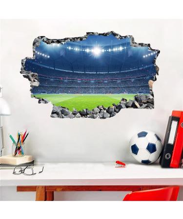 ANHUIB Football Wall Stickers 3D Football Stickers for Boys Bedroom Soccer Sport Wall Sticker for Nursery Football Wall Decal for Kids Room Children Teens Playroom Classroom Wall Decor Boys Wallpaper Colourful C
