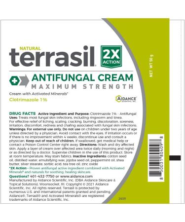 Terrasil Max Strength Antifungal Skin Cream 2X Power Clotrimazole for Jock Itch, Male Yeast, Ringworm - 50gm Tube - Buy Online on GoSupps.com