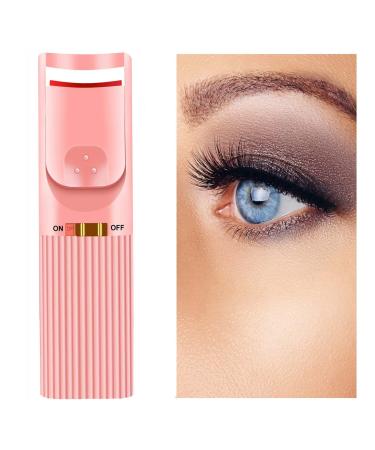 Heated-Eyelash-Curlers Electric-Eyelash-Curlers Rechargeable-Lash-Curler-with-Flexible-Silicone-Pad Long-Lasting Natural-Curling-Eye-Lashes 1-Pcs Pink