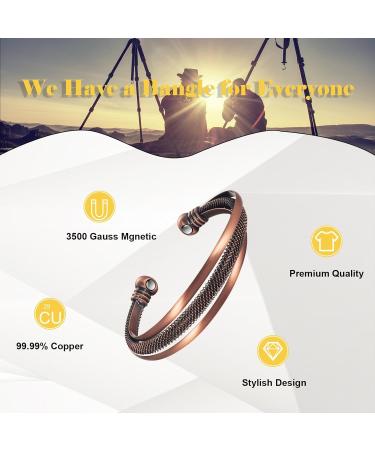 3500 Gauss Magnetic Arthritis Bracelets - 2PC Copper Bracelets for Pain Relief & Improved Blood Circulation | Unisex - Buy Online on GoSupps.com