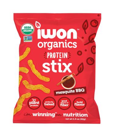 IWON Organics Mesquite BBQ Flavor Snack Stix, High Protein and Organic Healthy Snacks, 8 Bags, 1.5 Ounce - Buy Online on GoSupps.com