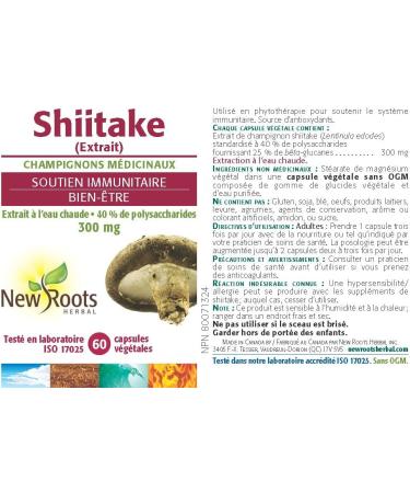 New Roots Shiitake Medicinal Mushrooms - 60 Capsules - Mushrooms Fresh Shiitake Mushroom Extract - Immune Support Supplement - Antioxidants Supplement for Men and Women - Shiitake Mushrooms Capsules - Buy Online on GoSupps.com