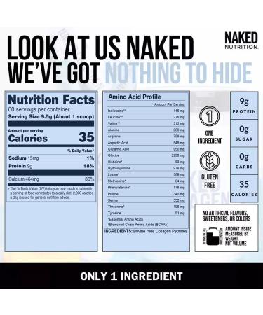 NAKED Strawberry Whey Protein Powder 5LB (61 Servings) + Collagen Peptides Protein Powder 20oz (60 Servings) Grass-Fed Bulk Non-GMO Gluten Free Soy Free - Buy Online on GoSupps.com