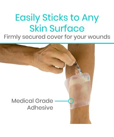 ViveCare Hydrocolloid Bandages 6x6 | Large Sterile Hydrocolloid Dressings for Blisters Burns & Bed Sores | Waterproof 5 Pack - Buy Online on GoSupps.com