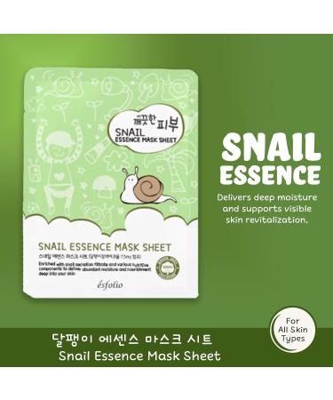 Esfolio Pure Skin Escargot Essence Masque Visage Bo te de 10 masques 334 5 g Elasticity Hydration Nourishment - Buy Online on GoSupps.com