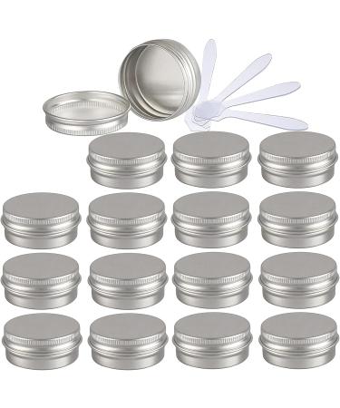 empty jars with lids cosmetic jar B0CL9KV58748 PC 10ml Blue Empty Round Aluminium Tins with Screw Lids Storage Jars Cosmetics Containers Pots with 6 Spatula (Color : Gold Size : 15ml) (Color : Silve