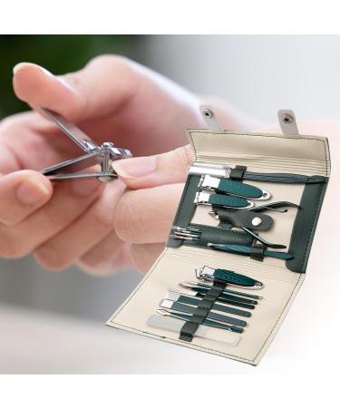 Nail Clipper Set | Fingernail Clipper and Nail Cutter Kit Nail Grooming Kit Professional Manicure and Pedicure Kit Toenail Clippers Set for Toe Nails Dark Green - Buy Online on GoSupps.com