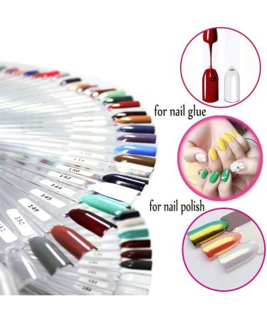 Mofun 50-Pieces Nail Swatches Sticks in White Professional Nail Colour Fan Display Sticks Nail Samples Sticks with Metal Buckle Detachable Practice Nails Sticks for Beginner Nail Display for Salon Natural Color - Buy Online on GoSupps.com