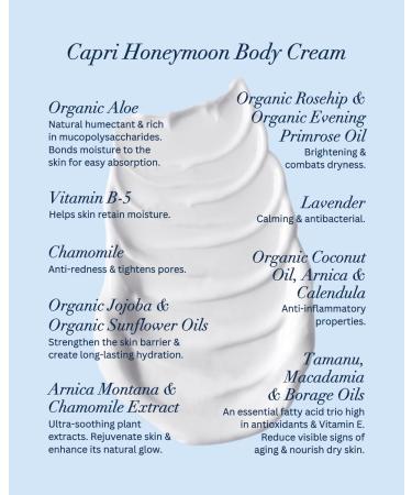 Tin Body Cream - Hydrating & Nourishing for Softer Skin | Natural Ingredients All Skin Types | Phthalate & Paraben Free - Capri Honeymoon (4 oz - Buy Online on GoSupps.com