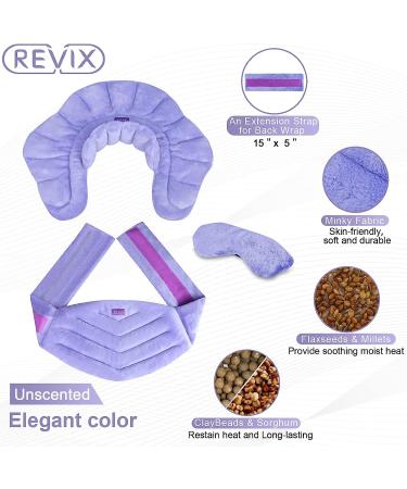 REVIX Microwave Heating Pads Set - Back Pain Relief, Neck Shoulder Wrap, Eye Mask - Purple - Buy Online on GoSupps.com