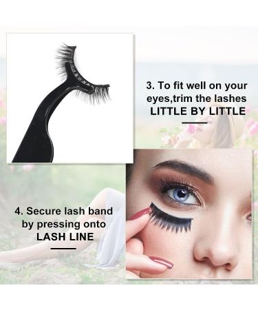 Reusable Self-Adhesive False Eyelashes - 4 Pairs | No Glue Needed | Natural Look in 3 Secs | Waterproof & Lasting | Gift for Women - Buy Online on GoSupps.com