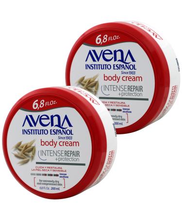 Avena Instituto Espanol Intense Repair Protection Body Cream for Sensitive Skin Soothes the Skin Intense Emollient Soft and Glowing Skin Dry Skin 6.8 Fl Oz each 2- Pack Jars 6.8 Ounce (Pack of 2)