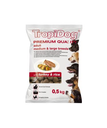 Premium Dry Dog Food with Turkey and Rice for Adult Medium and Large Breeds 500g