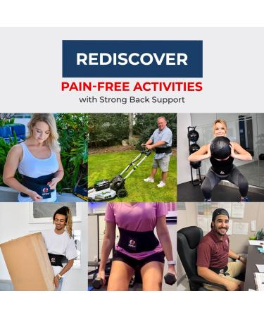 Breathable Adjustable Back Brace for Lower Back Pain - Perfect for Men & Women | Includes Mesh Bag | Ideal Support for Heavy Lifting - Large Black - Buy Online on GoSupps.com