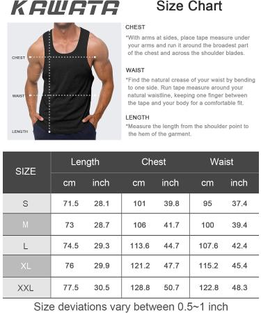 KAWATA Men's 3 Pack Workout Tank Tops - Quick Dry Gym Tees - X-Large - Black/Deep Grey/Light Grey - Buy Online on GoSupps.com