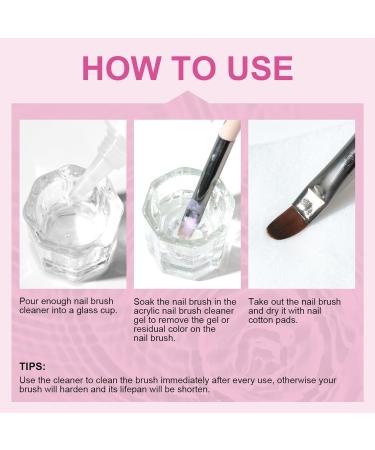  Qkbuza Nail Gel Glide Solution | Nail Brush Cleaning Liquid 120ml Manicure Brush Cleaner for Professionals Salons Beginners Competitions Women - Buy Online on GoSupps.com