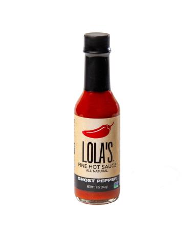 Lola’s Fine Hot Sauce - Ghost Pepper | 5 Fl Oz | All-Natural, Gluten-Free, Keto | Created With Jolokia “Ghost Peppers” | Perfect for Eggs, Nachos, and Brats Pepper 5 Fl Oz