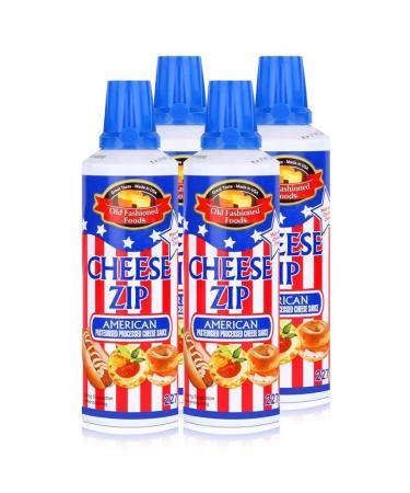 Old Fashioned Foods Cheese Zip 227g American Spray Cheese Cheddar (Pack of 4)