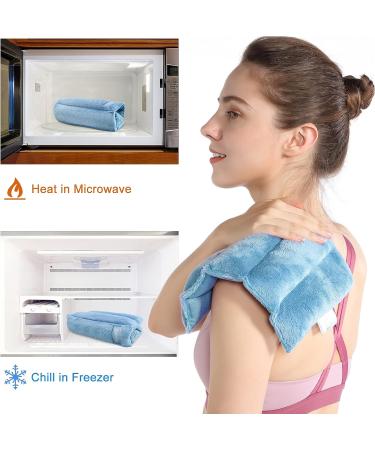 SuzziPad Microwave Heating Pad 8x12 - Reusable Moist Heat Pad for Cramps & Pain Relief - Shoulder, Knee, Abdominal & Back - Blue - Buy Online on GoSupps.com