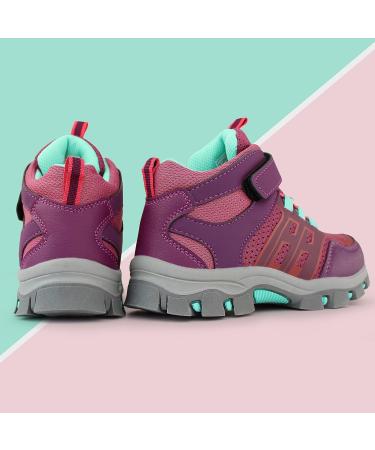 Tobfis Kids Outdoor Ankle Hiking Boots - Burgundy | Little/Big Kid Trekking Shoes - Buy Online on GoSupps.com
