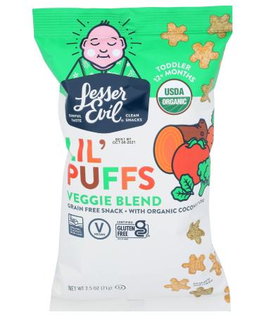 LesserEvil Organic Veggie Blend Lil' Puffs, 2.5 OZ