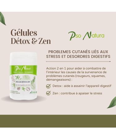 PSO NATURA Detox & Zen Capsules - 60 capsules against the occurrence of skin problems (psoriasis eczema acne) - 100% natural ingredients - Buy Online on GoSupps.com