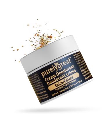 Purelygreat - All Natural Men s Deodorant  Long-Lasting Natural Deodorant for Daily Use  Aluminum-Free Cream Deodorant for Men  EWG Verified Handcrafted Vegan Deodorant  Spice  50 g - Buy Online on GoSupps.com
