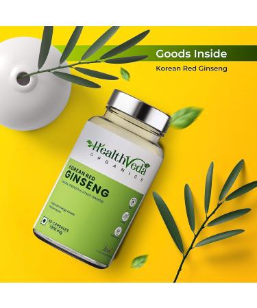 Generic Korean Red Ginseng 1000 mg | 60 Veg Capsules | Supports Energy Vitality & Strength | for Men & Women - Buy Online on GoSupps.com
