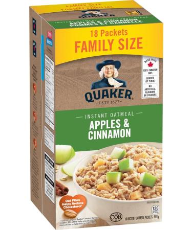 Quaker Apples & Cinnamon Instant Oatmeal 18 Packets 594g Apples & Cinnamon 594 g (Pack of 1) - Buy Online on GoSupps.com