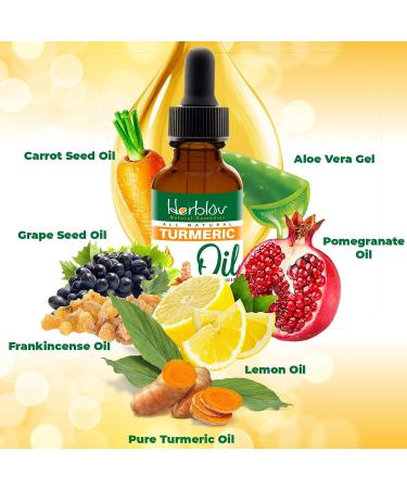 Turmeric Oil for Face & Body - Natural Skin Brightening Serum for Dark Spots, Acne, and Scars - Handcrafted in the USA - Buy Online on GoSupps.com