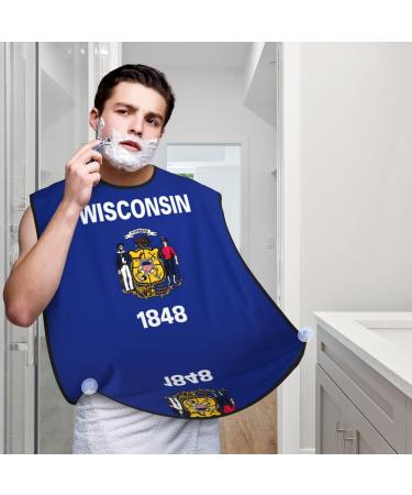 Buy Wisconsin State Flag Beard Bib Apron - Men's Beard Hair Catcher & Trimming Cape - Black - Buy Online on GoSupps.com