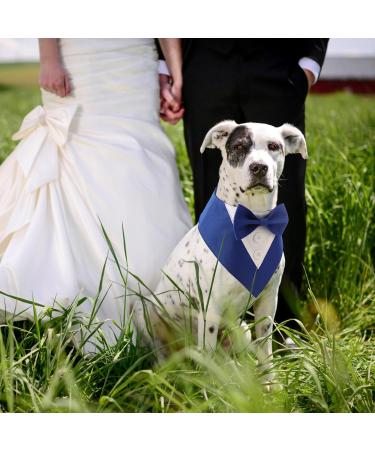 LieDEDD Neckuch Dog Tuxedo Bandana - Adjustable Triangle Neckerchief for Dogs | Formal Pet Outfit for Weddings & Birthdays - XL Blue - Buy Online on GoSupps.com