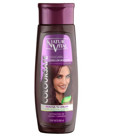 Natur Vital Burgundy for Red Hair Refresher Coloursafe Hair Mask 300 ml. No Parabens Organic Certified Extract
