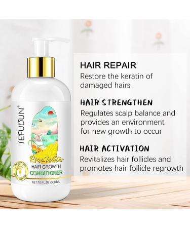 Rice Water Hair Growth Conditioner with Biotin & Caffeine - Nourishing and Strengthening for Dry, Frizzy Hair - 10 Fl Oz - Buy Online on GoSupps.com