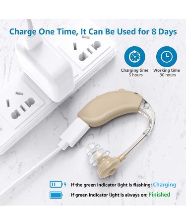 Rechargeable Hearing Aid for Seniors - Noise Cancelling Digital Amplifier for Adults with Volume Control - Flesh - Buy Online on GoSupps.com