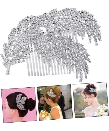 Angoily 1pc Wedding Hairpin Decorative Hair Combs Hair Clip for Wedding Silver Hair Clip Wedding Hair Comb Rhinestone Side Comb Bridal Hair Accessories Headgear Bride Rhinestone Fine - Buy Online on GoSupps.com