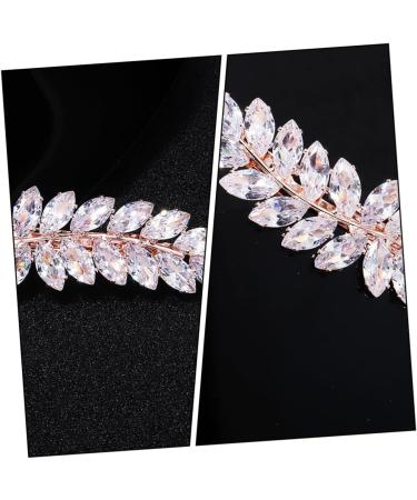 minkissy 1pc Half up Hair Clip Girl Zircon Hairpin Leaf Hair Barrettes Hair Comb Decorative Hair Pins Bridal Flower Comb Flower Hair Decor Stylish Hairpin Flowers Rhinestones Bride - Buy Online on GoSupps.com