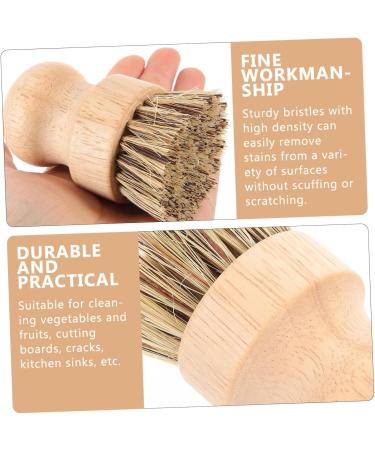 Solustre 6 Pack Rinse Brushes - Multi-Purpose Bathroom & Kitchen Cleaning Brushes with Wooden Handle - Ideal for Pots Crockery & More - Buy Online on GoSupps.com