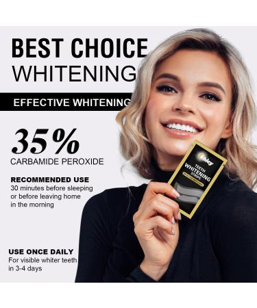 Non-Sensitive Teeth Whitening Strips - 56 Count Non-Slip Kit for Quick, Professional Results | Natural Coconut Flavor - Black & Golden - Buy Online on GoSupps.com